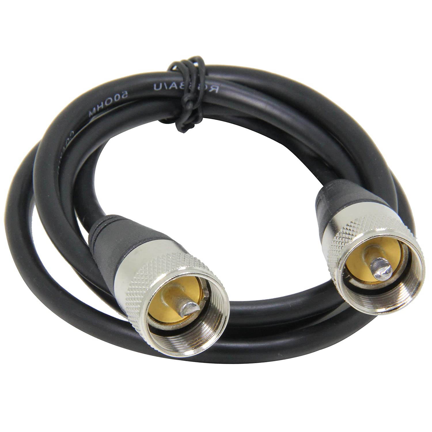 PL259 Jumper, Ancable 3-Feet 50 Ohm Low Loss RG58 Coax Cable with PL-259 Connectors for Jeep Wrangler CB Installation