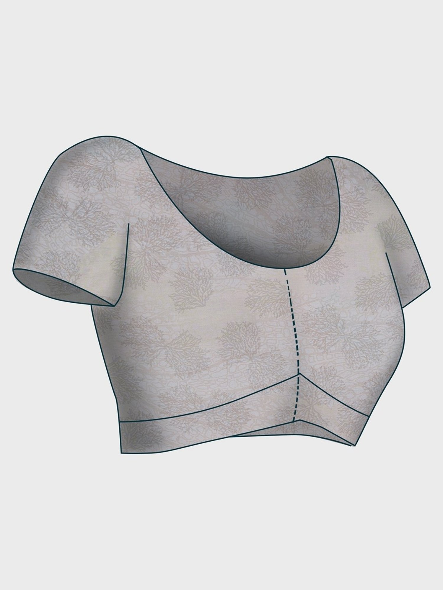 navyasa by liva Blue & Brown Printed Saree With Unstitched Blouse