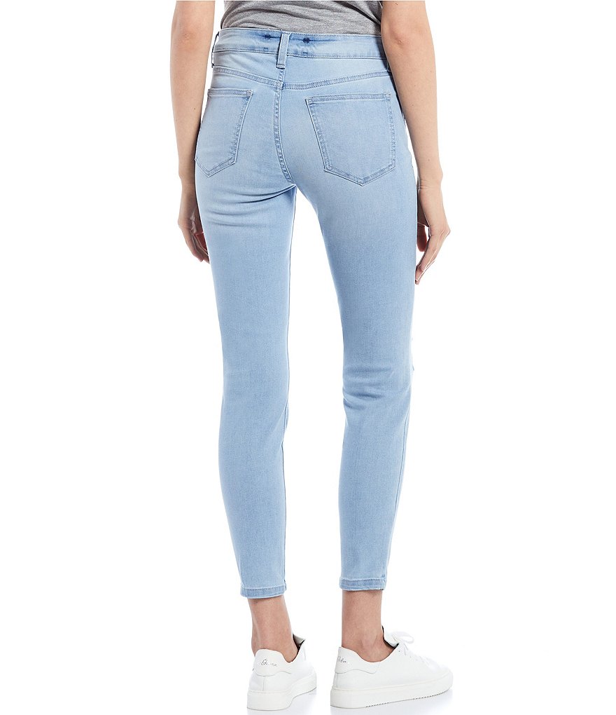 Celebrity Pink Mid Rise Destructed Ankle Skinny Jeans