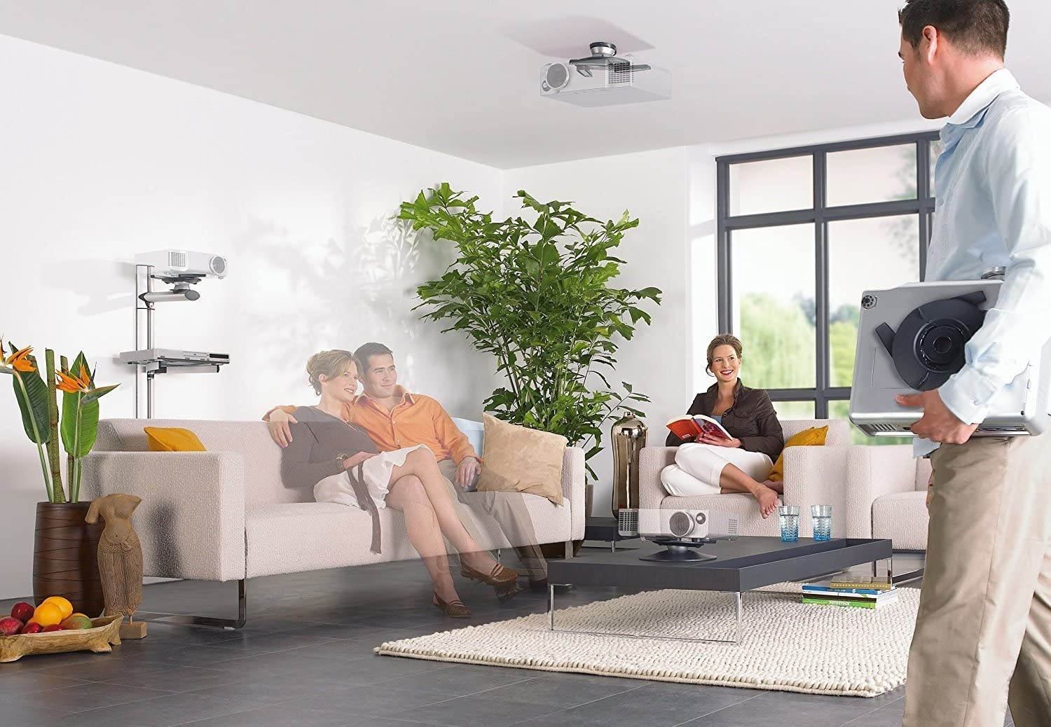 Vogel's Projector Ceiling Mount, Universal Swivel and Tilt - EPC 6545 Bracket for projectors max 22 lbs | Black/Silver