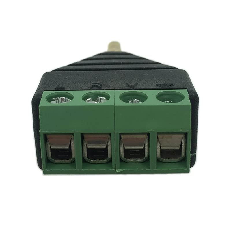 3.5mm 4 Pole Stereo TRRS Audio Video Male to 4 Screw Terminal Female Headphone Replacement Solderless Balum Converter Adapter (2-Pack)