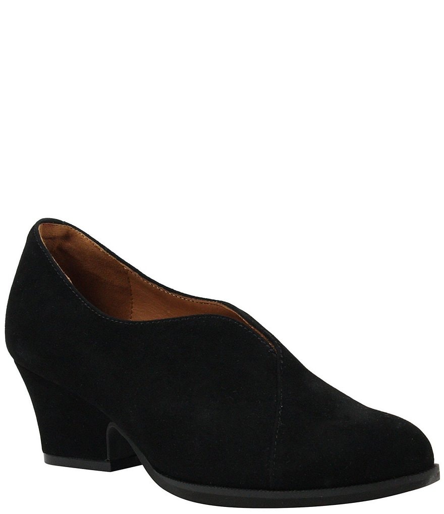 L'Amour Des Pieds Jesicca Suede Block Heel Shooties