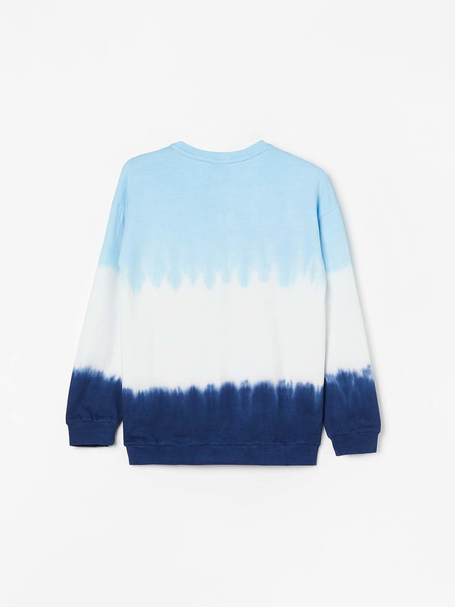 KAPPA Kids Blue & White Cotton Printed Full Sleeves Sweatshirt