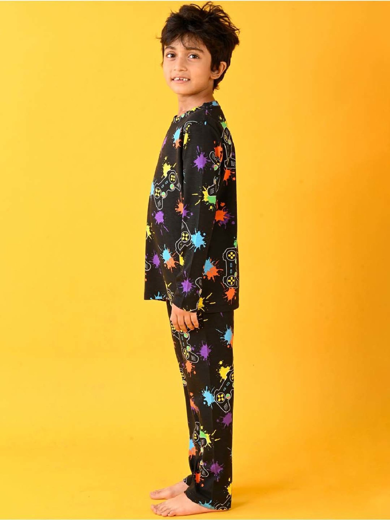 Nite Flite Boys Navy & Grey Born to Play Cricket Pyjama Set