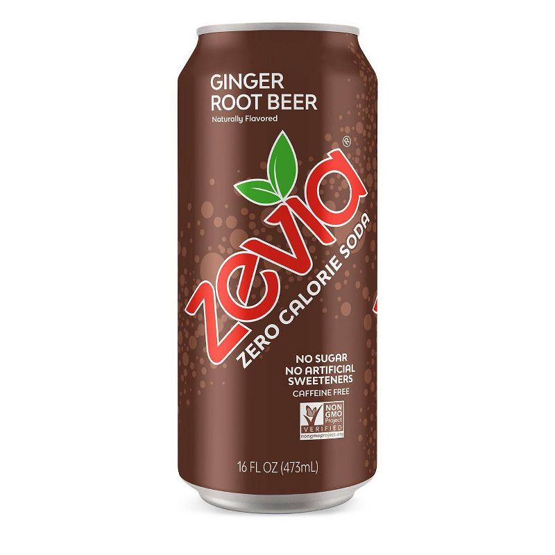 Zevia Ginger Root Beer Zero Calorie Soda - 16 fl oz Can
