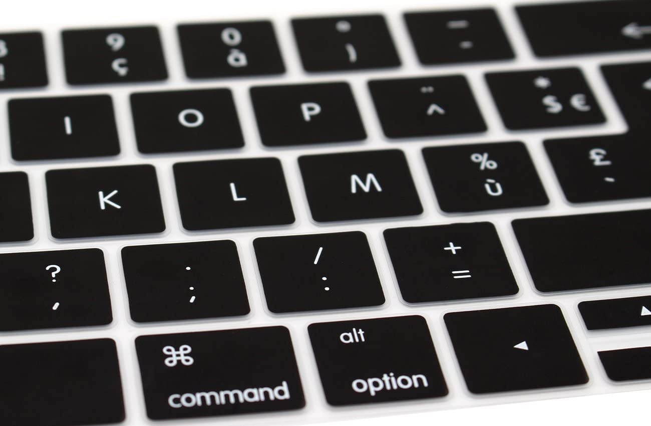 HRH AZERTY French Language Silicone Keyboard Cover Skin for MacBook New Pro with Touch Bar 13 Inch and 15 Inch (A1989/A1706,A1990/A1707) 2018 2016 2017 Release with Touch ID,Both European/USA Layout
