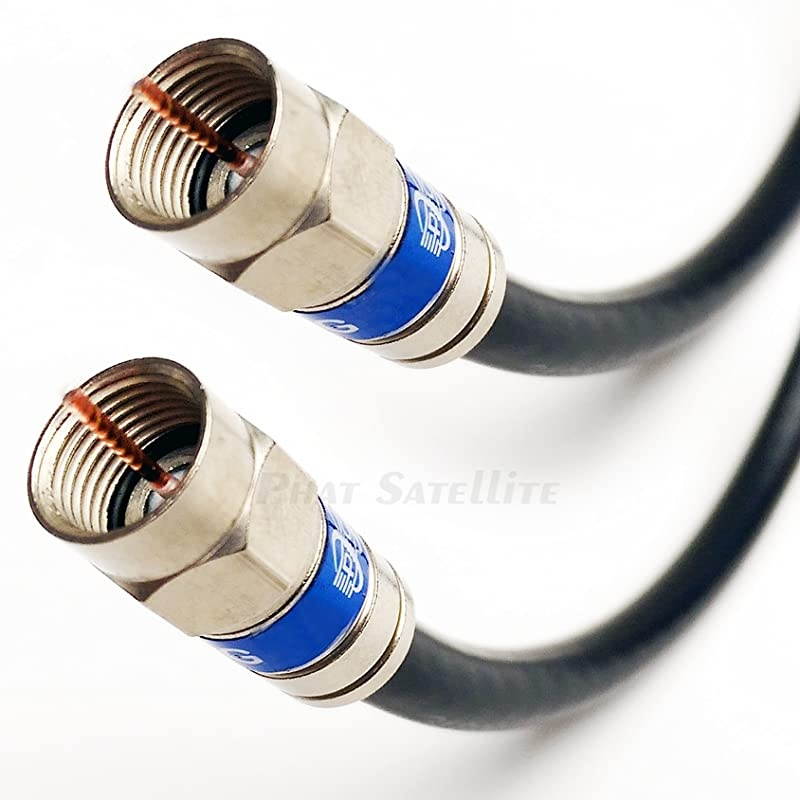 150ft WEATHER SEAL QUAD SHIELD OUTDOOR 3GHZ RG6 Coaxial Cable 75 Ohm Satellite TV or Broadband Internet ANTI CORROSION BRASS CONNECTOR RG6 Fittings Assembled in USA by