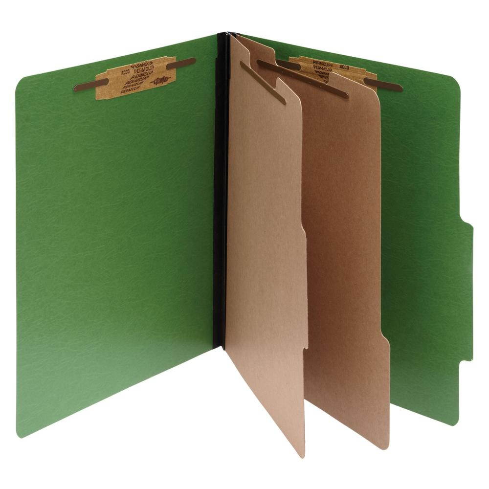 Acco 15665  ColorLife Presstex Classification Folder Letter - 8.50" W x 11" L - 3" Expansion - Presstex, Acrylic - 2 Dividers - Green - 10 / Box