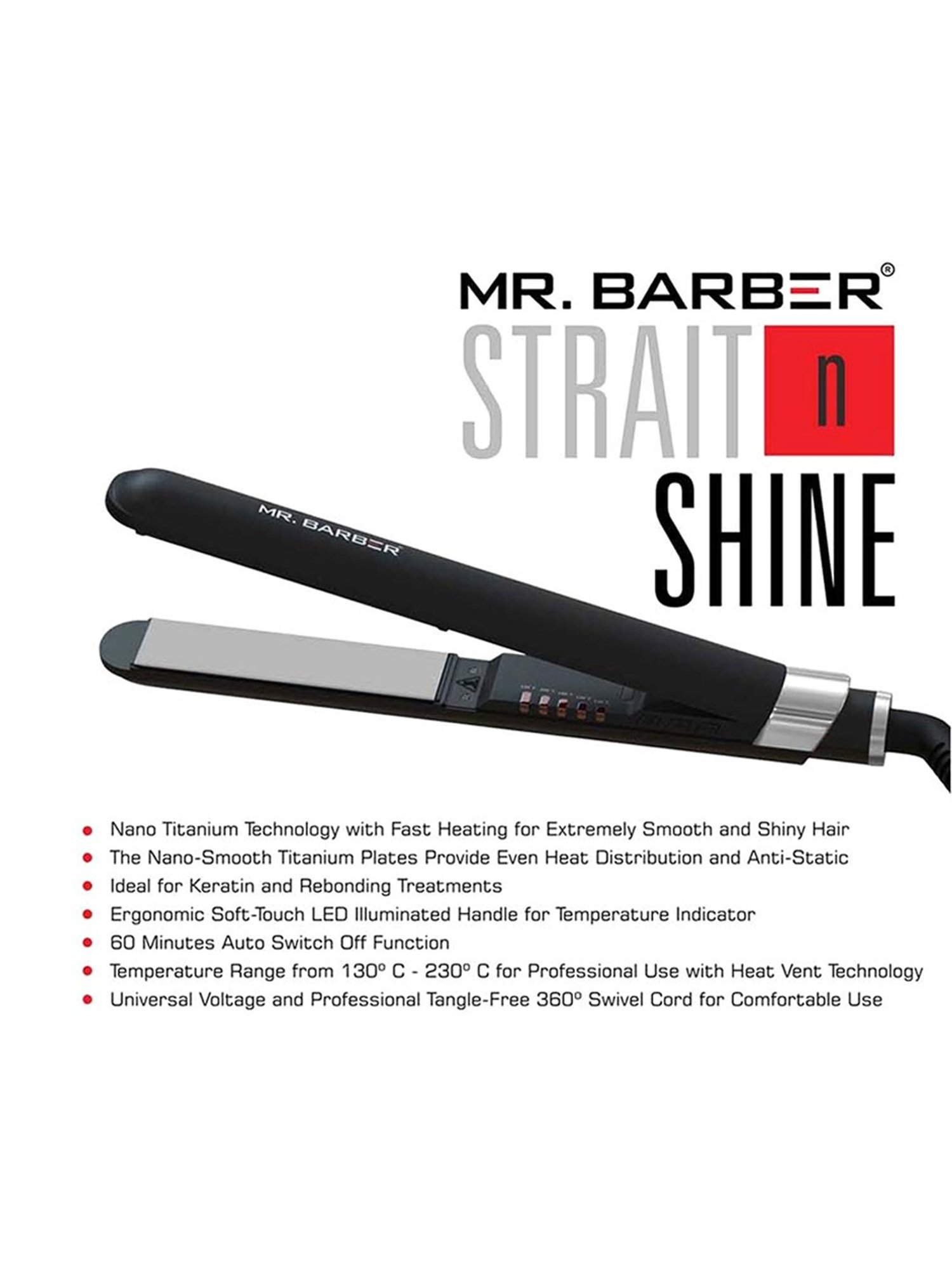 Mr. Barber Strait n Shine MB-SNS Hair Straightener (Black)