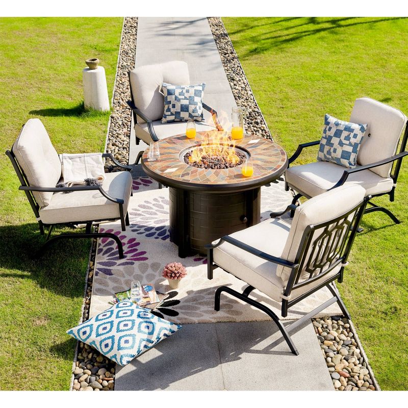5pc Patio Fire Seating Set - Patio Festival