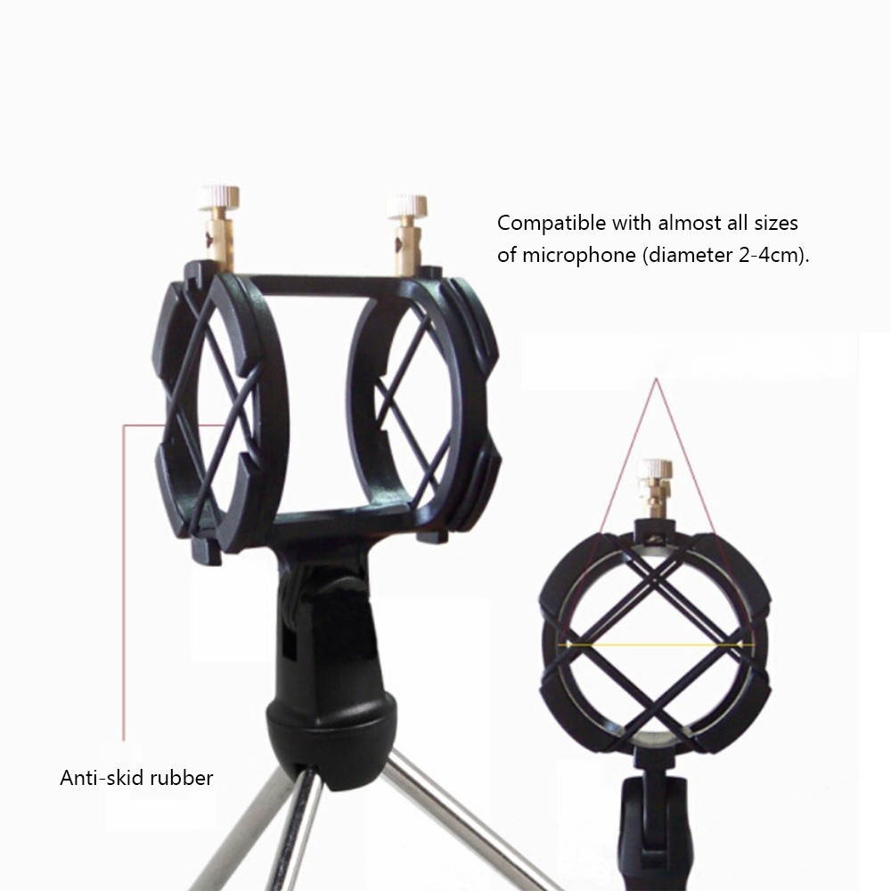 Tripod Stand Foldable Desktop Microphone Bracket with Shock Mount Mic Holder Clip Pop Filter
