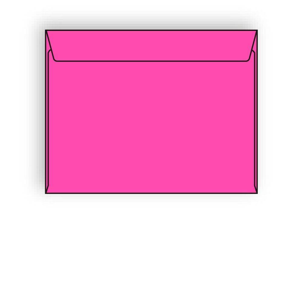 Open Side Booklet Envelopes, 6" x 9", 24#, Fuchsia Brightly, Acid Free, Side Seams (Box of 500)