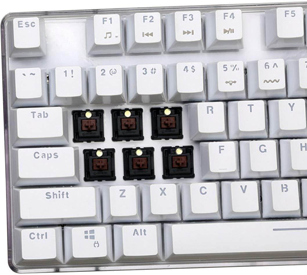 Qisan Mechanical Gaming Keyboard 100% Full Size 108 Keys Wired Keyboard Cherry MX Brown Switch Backlight Keyboard White Magicforce