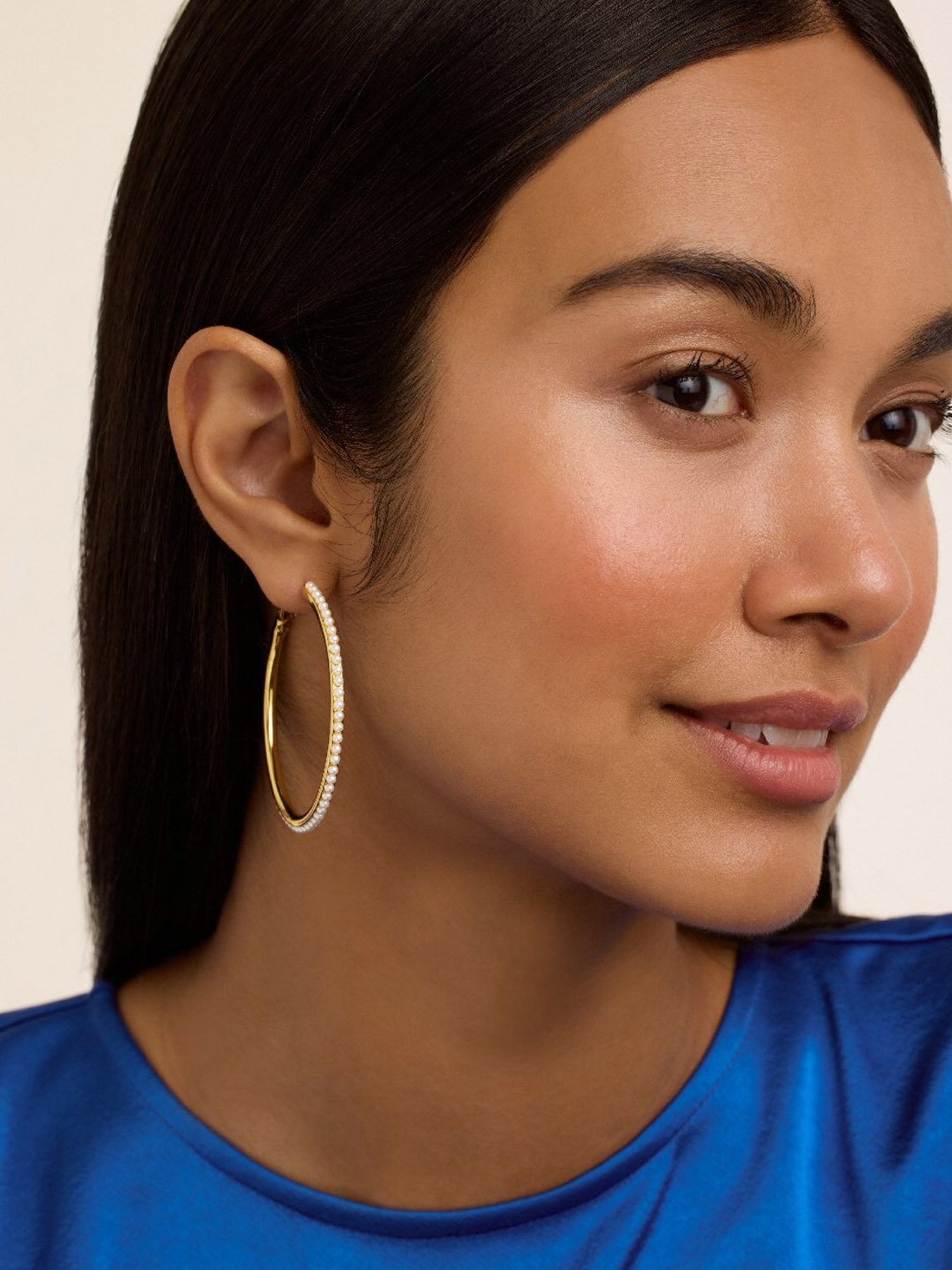 Ted Baker Large Pearl Hoop Earrings for Women