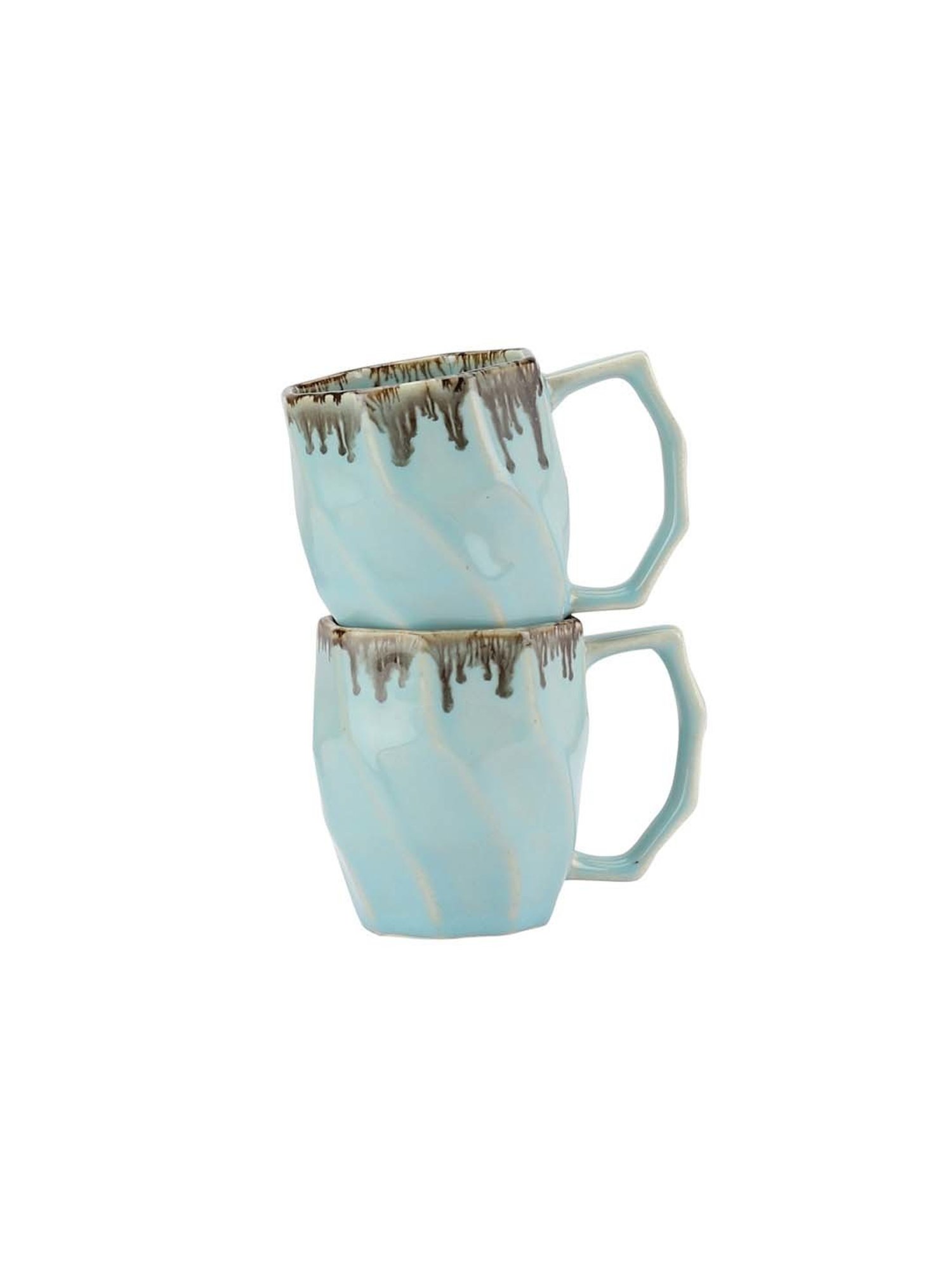 VarEesha Tranquil Sage Green Ceramic Mug (0.25 L) - Set of 2