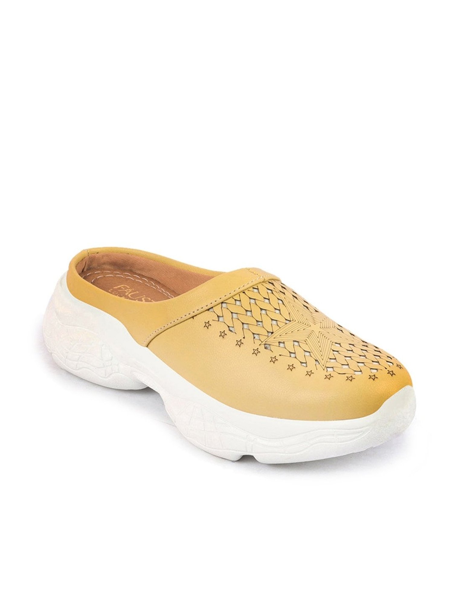 Fausto Women's Yellow Mule Shoes