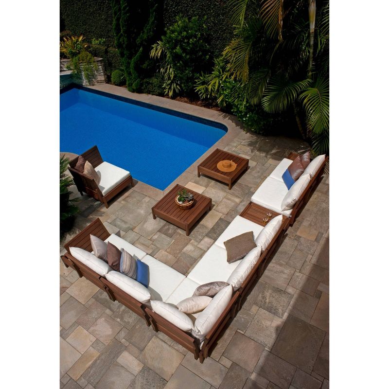 2pc Grass Eucalyptus Wood Outdoor Seating Set - Alaterre Furniture