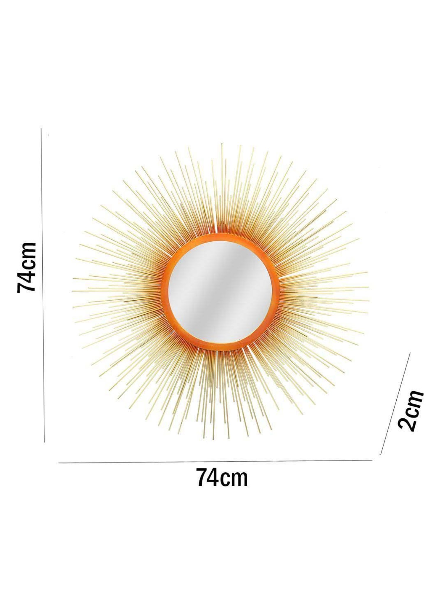 Aapno Rajasthan Multicolor Metal Majestic Sun Mirror