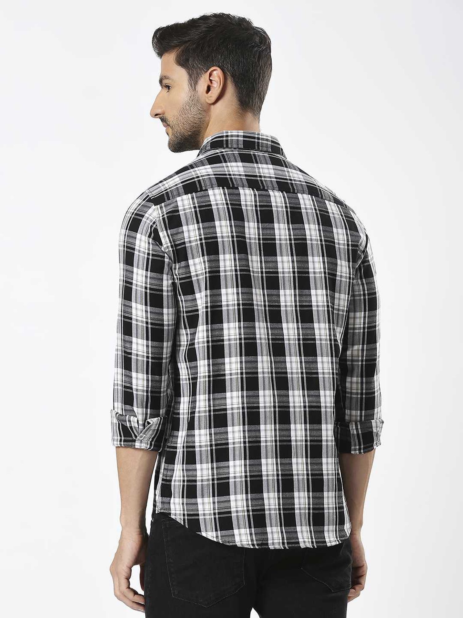 Kuons Avenue Cobalt Blue Slim Fit Denim Shirt