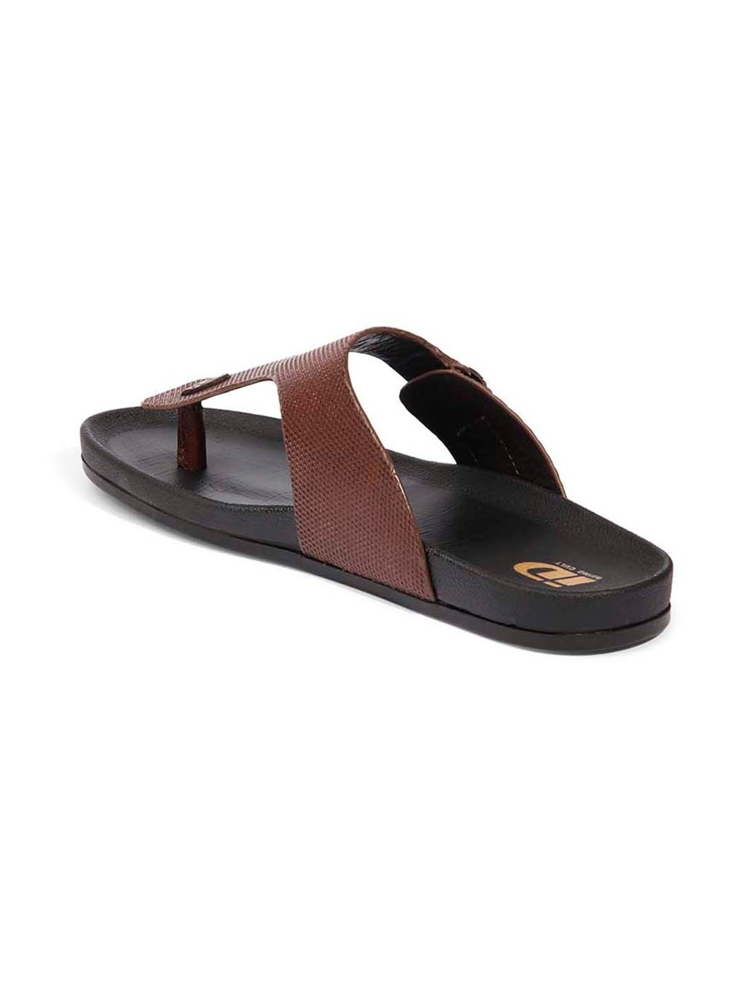 ID Men's Tan T-Strap Sandals