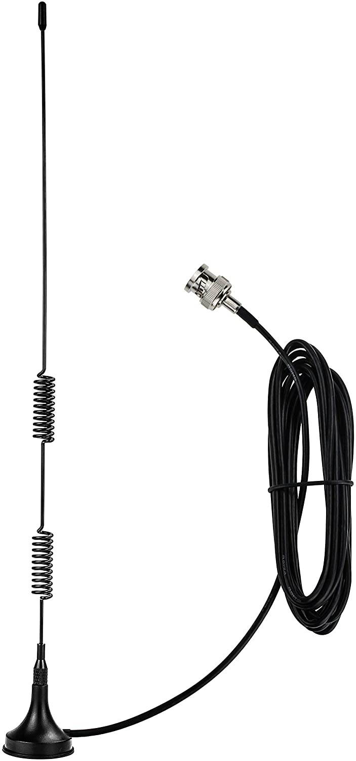 StickyDeal Ham Radio Antenna Dual Band VHF UHF 136-174MHz 400-470MHz BNC Male Magnetic Mount Antenna Compatible with Ham Radio BaoFeng UV-3R Yaesu Standard Horizon Marine VHF Radio, 10ft/3m
