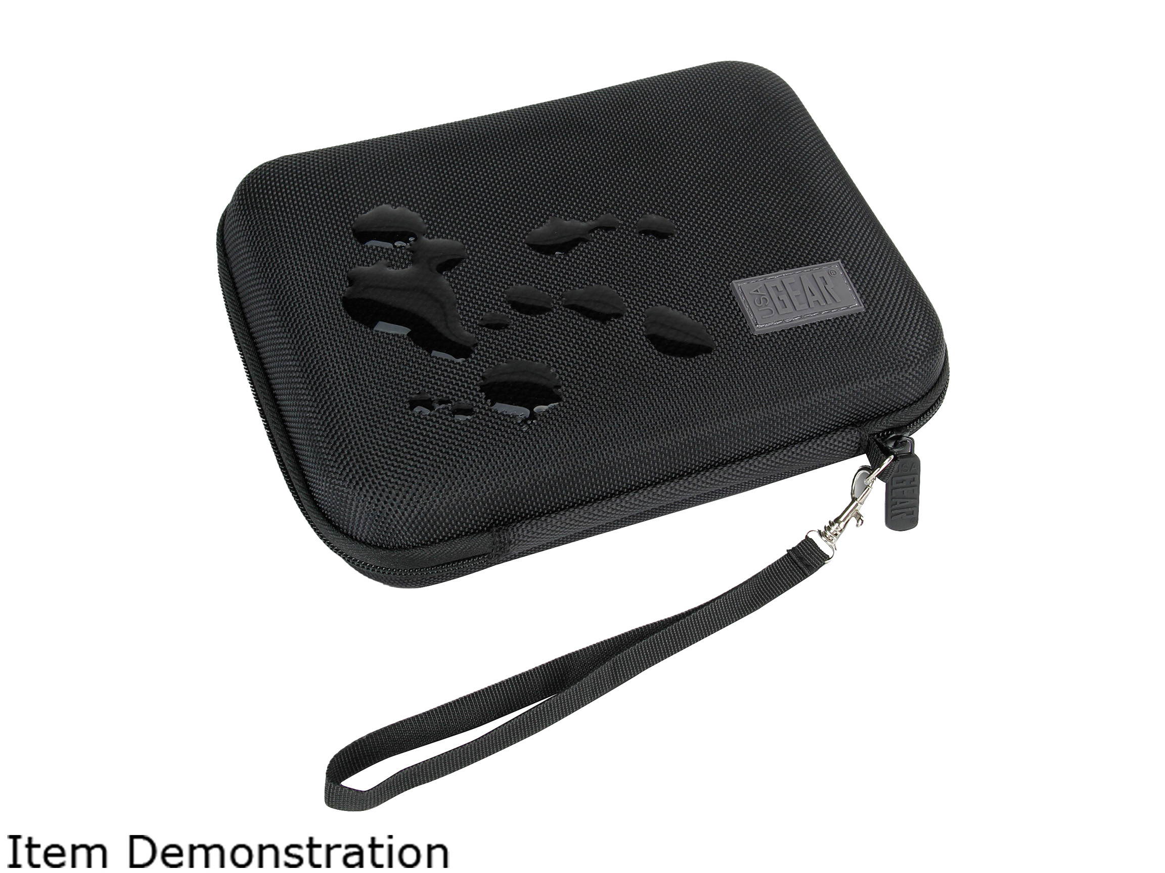 Hard Shell Electronic Organizer Travel Case 7.5" Inch with Weather-Resistant Exterior and Large Mesh Accessory Pocket by USA Gear - Holds Cables , Chargers , GPS , Hard Drives and More Electronics