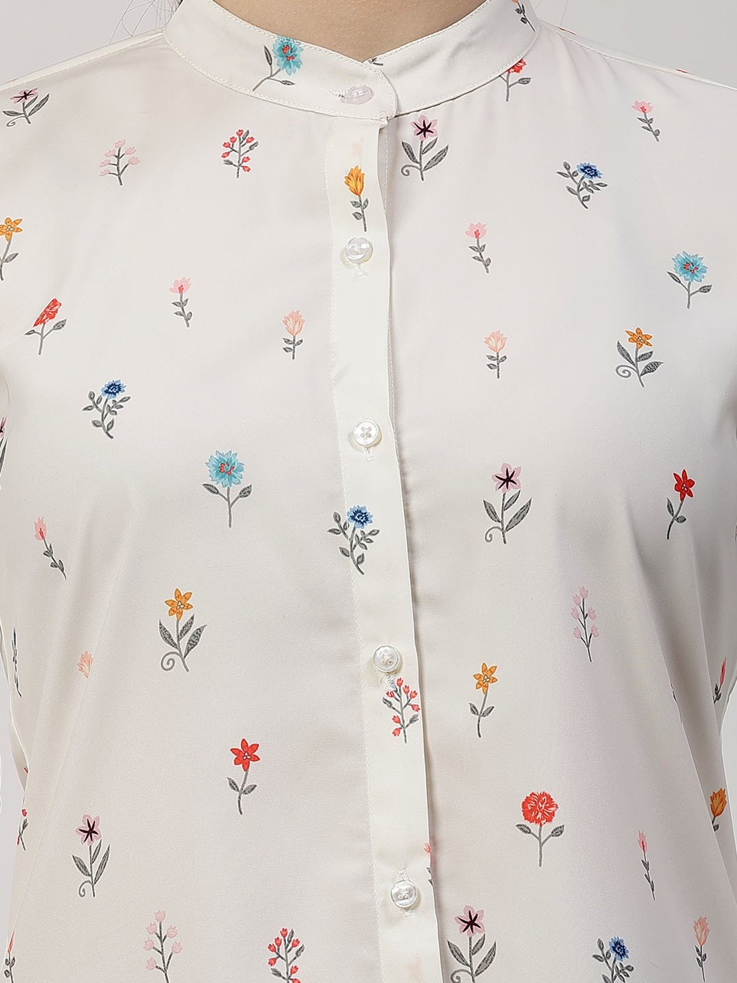 Office & You Cream Printed Shirt