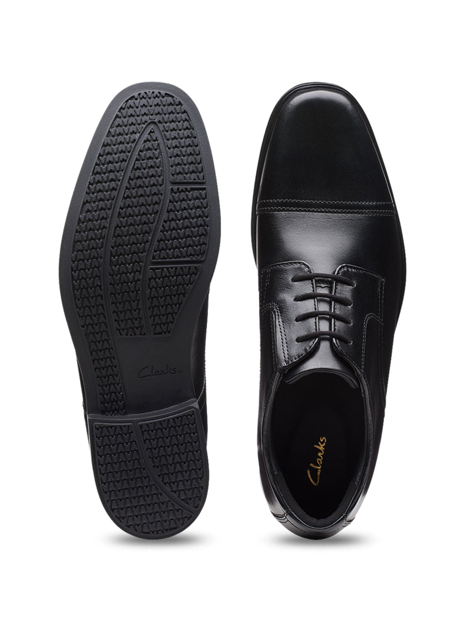 Clarks Men's Howard Cap Black Derby Shoes