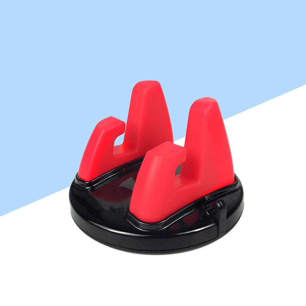 Multifunctional Vehicle Mounted Mobile Phone Navigation Support Holder Silicone Car Adhesive GPS Desktop Stand Bracket for Phones (Black)