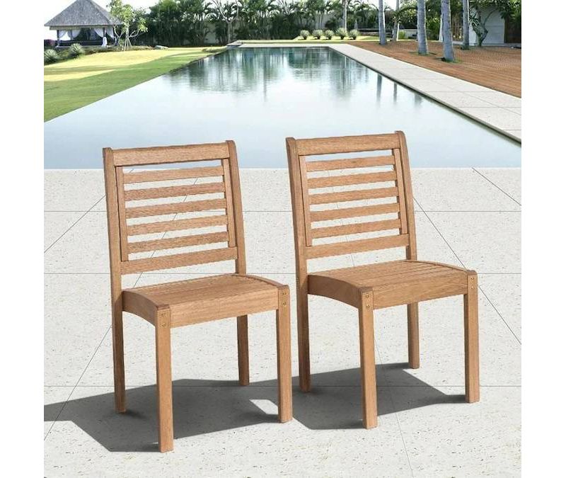Eucalyptus Wood 5pc Round Patio Dining Set - International Home Miami