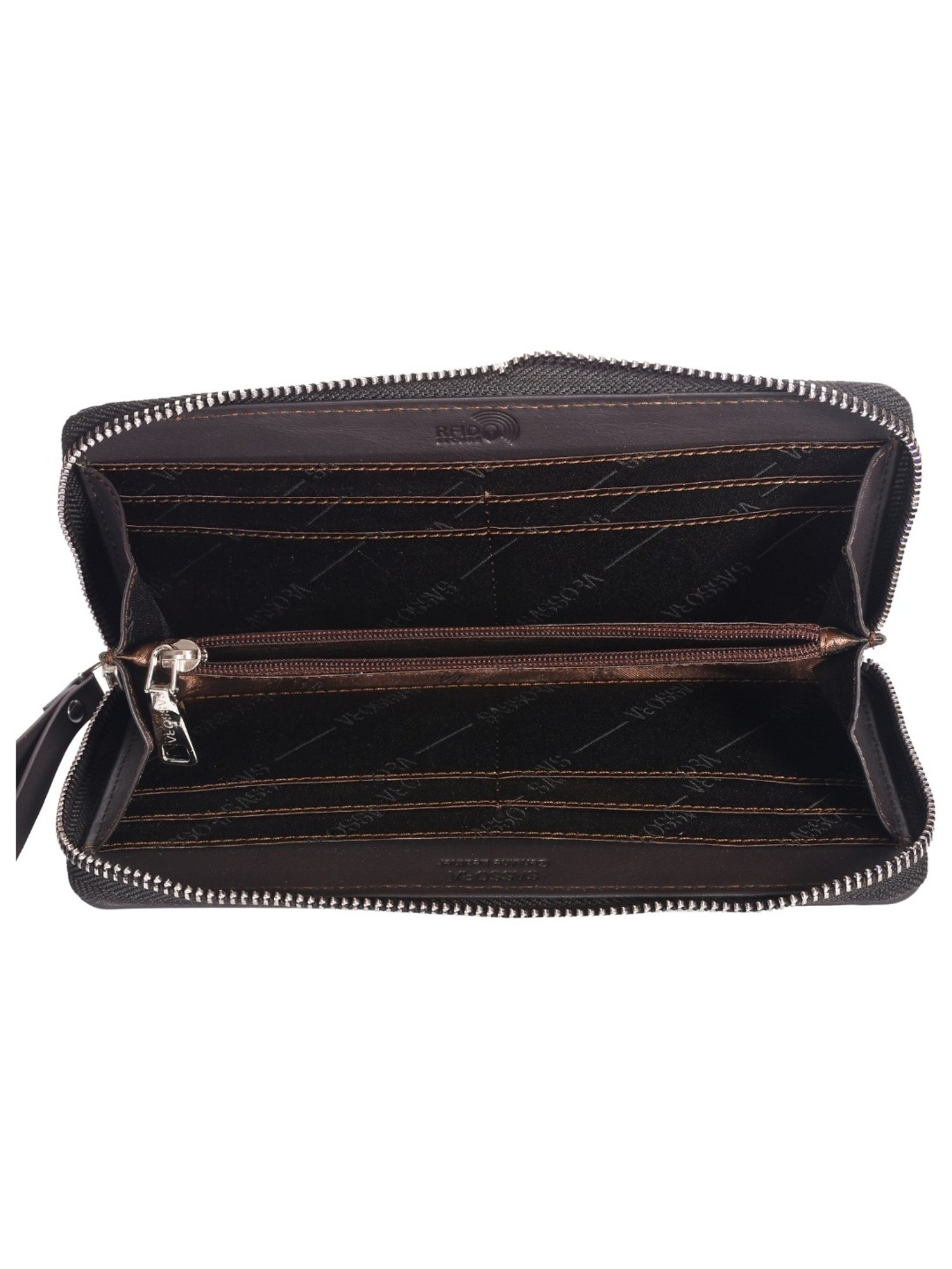 SASSORA OLAF Brown Leather Printed Wallet
