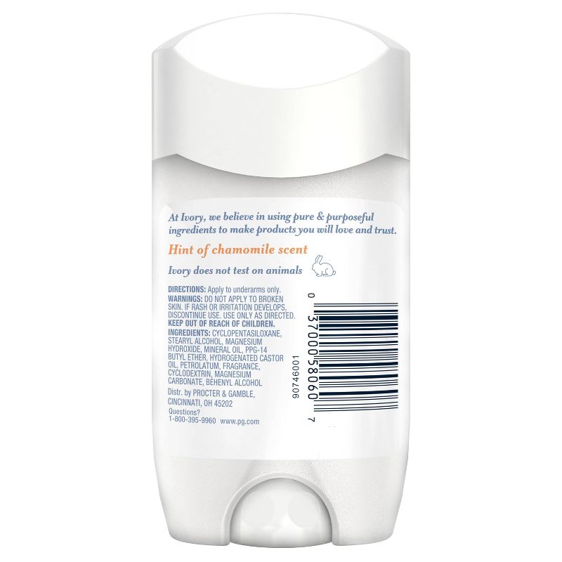 Ivory Gentle Aluminum Free Deodorant Hint of Chamomile - 2.4oz