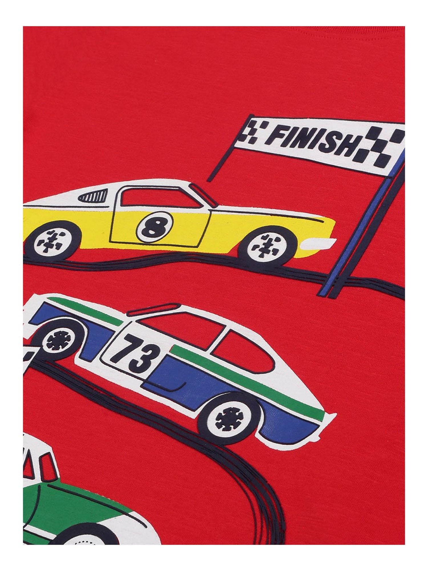 Plum Tree Kids Red & Off White Printed T-Shirt (Pack Of 2)