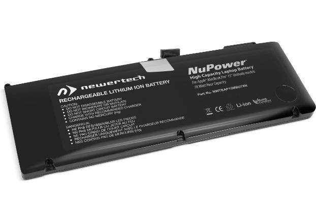 NewerTech NuPower 78 Watt-Hour Replacement Battery For All Apple MacBook Pro 15-Inch Unibody Mid 2009 & Mid 2010 models. Up to 23% MORE Capacity vs. Ooriginal Battery. Model NWTBAP15MBU78N