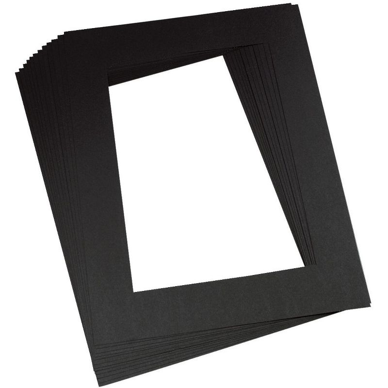 Pacon Pre-Cut Mat Frames, 12 x 18 Inches, Black, pk of 12