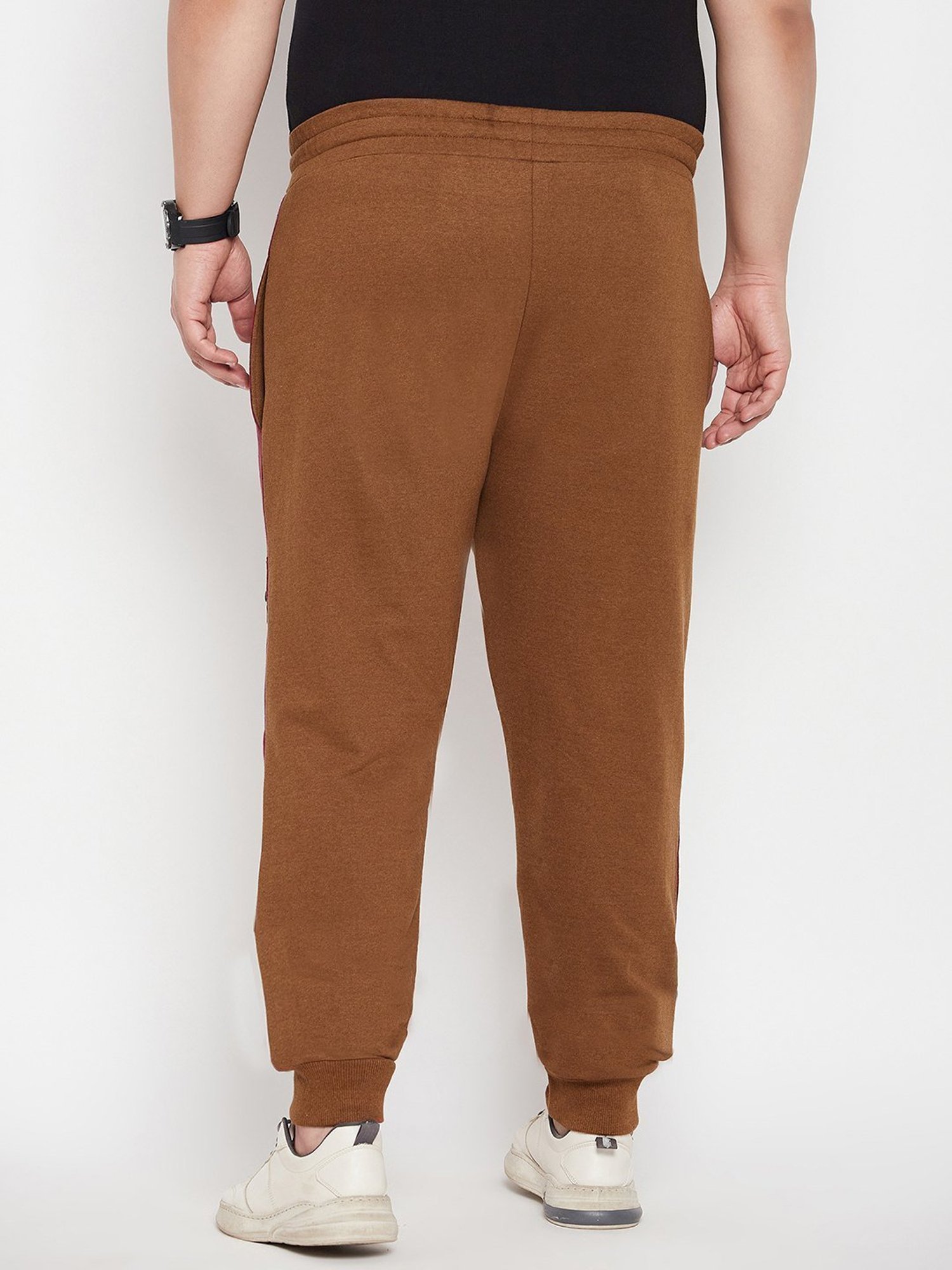 Bigbanana Mid Brown Regular Fit Colour Block Joggers