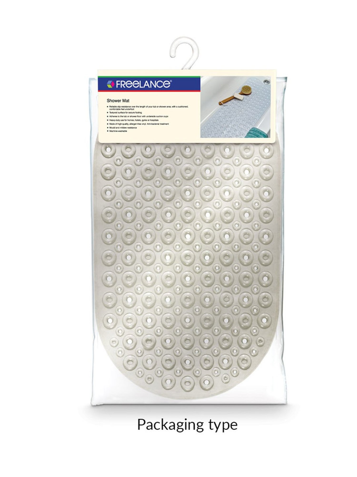 Freelance Light Pink PVC Set of 1 Shower Mats