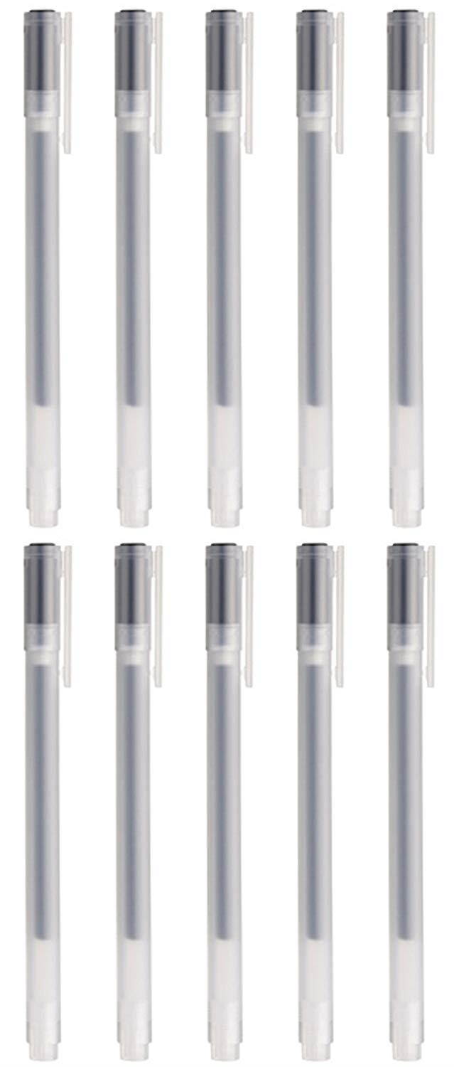 Muji Gel Ink Ball Point Pen, 0.38-mm, Black, 10 Pcs
