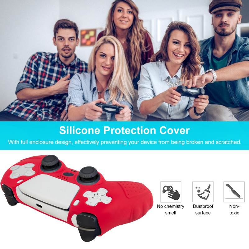 For PS5 Gamepad Silicone Protective Cover For SONY Playstation 5 Wireless Controller Protection Case With Non-slip Particles