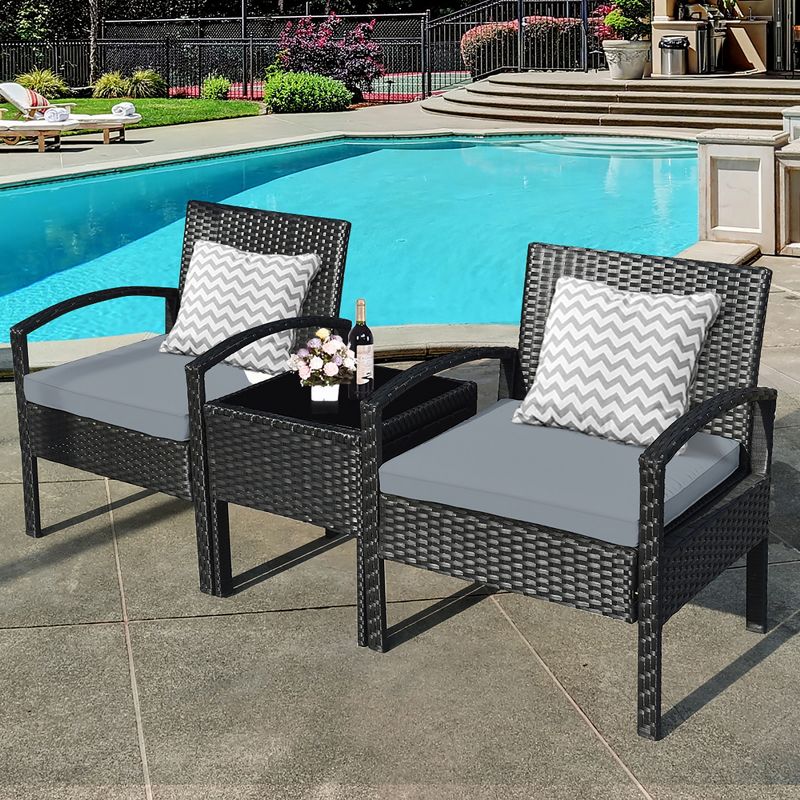 7pc Studio Shine Collection Patio Conversation Set with Sofa, 4 Armchairs & 2 Tables - W Unlimited