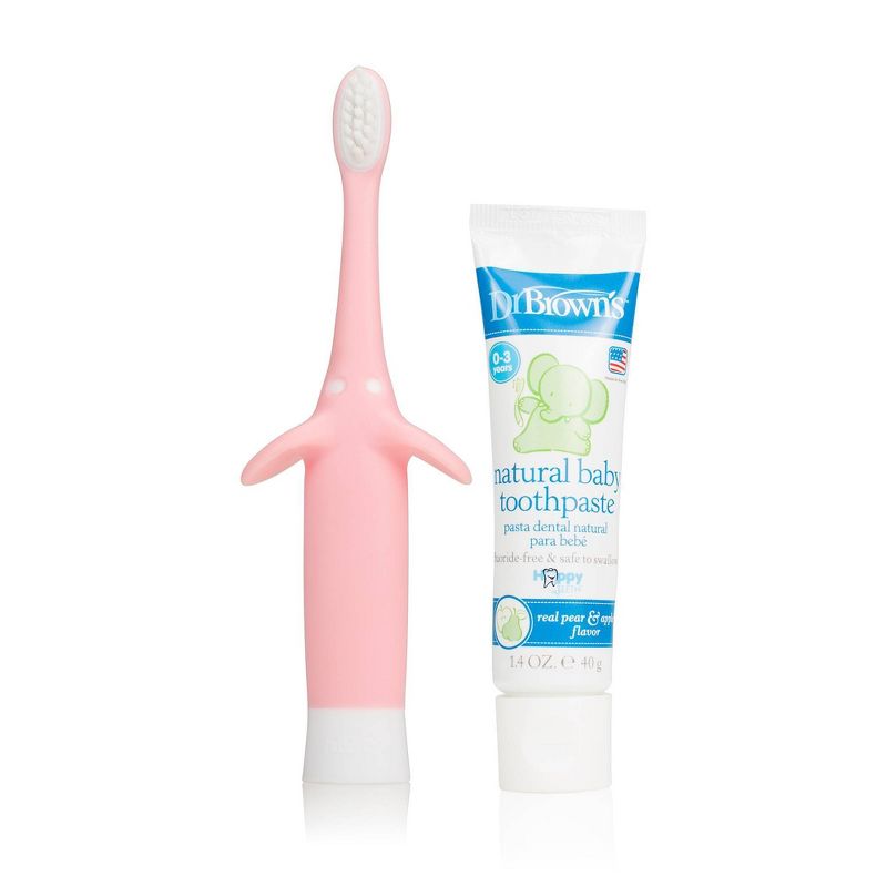 Dr. Brown's Infant to Toddler Toothbrush & Toothpaste - Pink