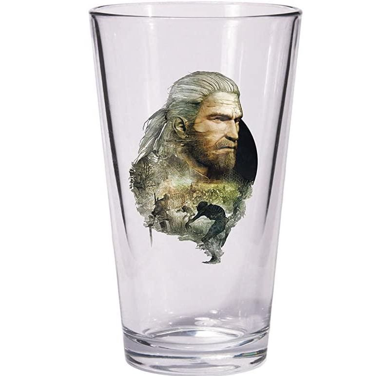 Dark Horse Comics The Witcher 3 Wild Hunt 2-Piece Pint Glass Set | Geralt & Triss w/ Yennefer