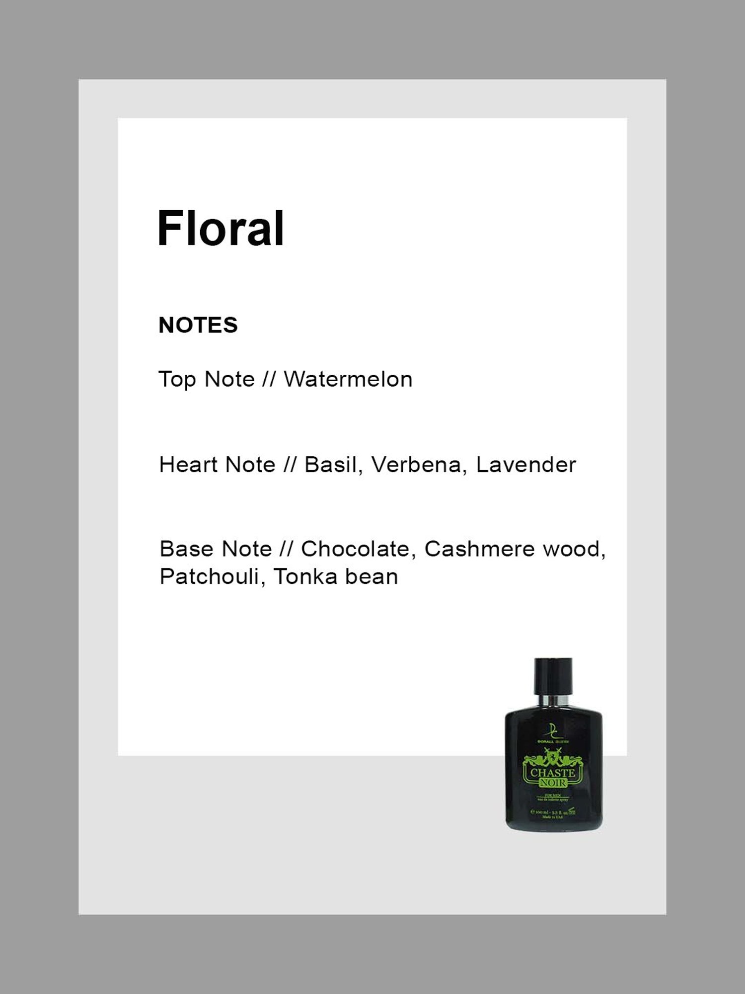 Dorall Collection Chaste Noir Eau de Toilette for Men - 100 ml