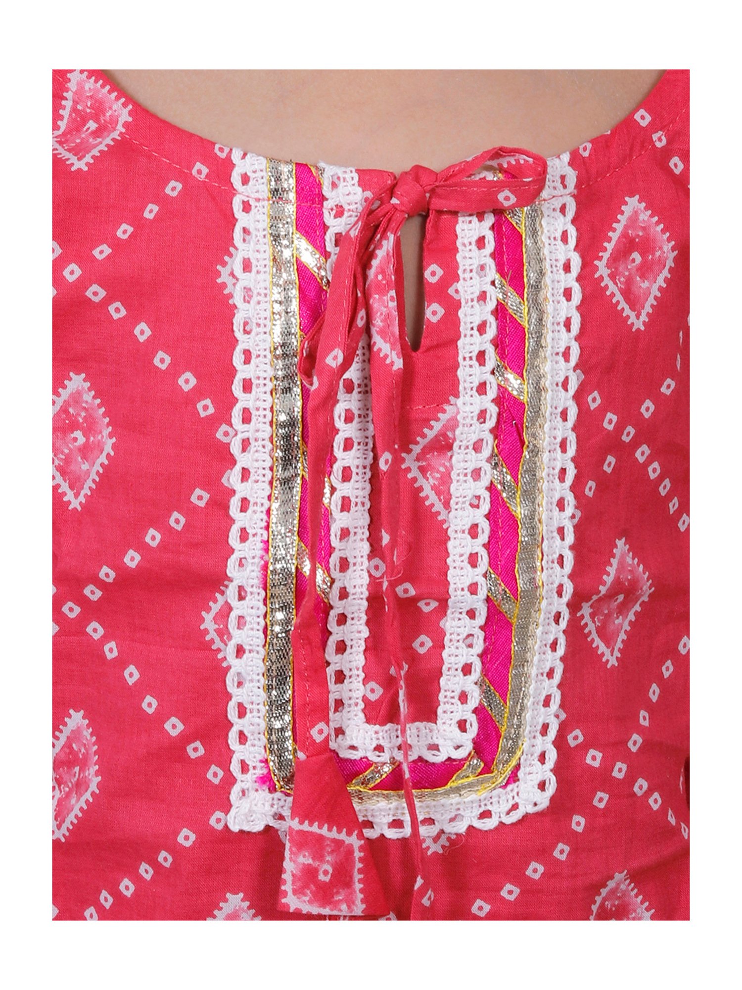 Tippy Top Kids Pink Printed Kurta with Sharara