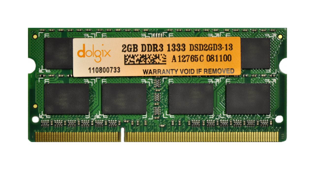 DOLGIX 2GB DDR3 1333MHz SODIMM PC3-10600 204-Pin CL9 Non-ECC Unbuffered Notebook Laptop RAM