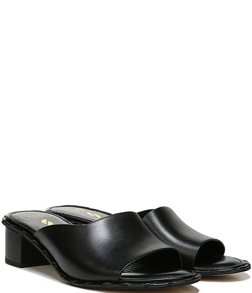 Sarto by Franco Sarto Alden Leather Block Heel Slides