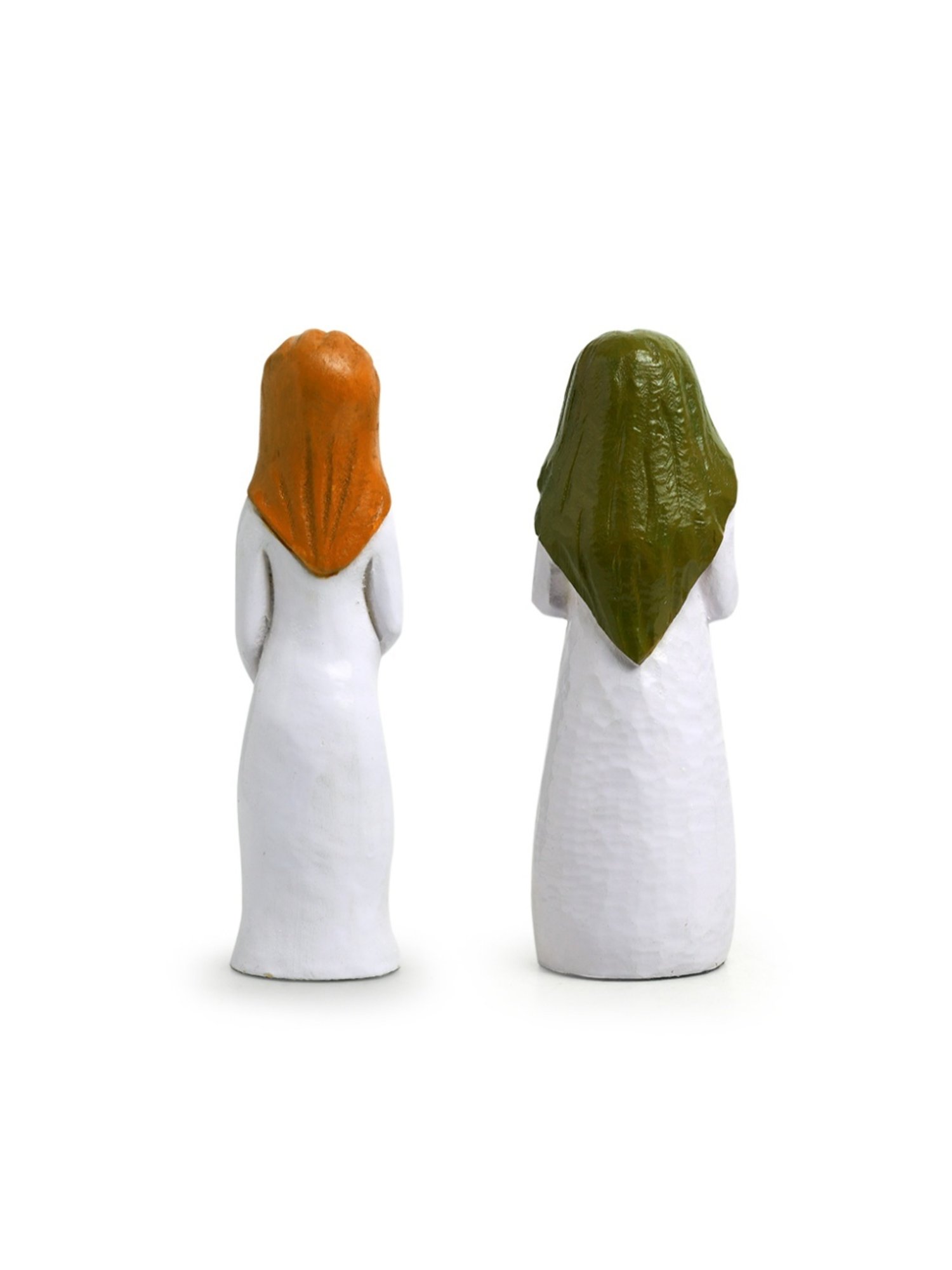 ExclusiveLane Hand-painted Multicolor Chedar Wood A New Life Showpiece - Set of 2