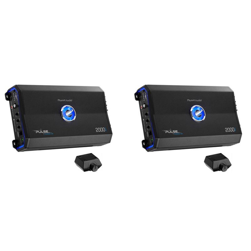 Planet Audio PL2000.1M 2000W A/B Mono Power Car Amplifier w/ Remote (2 Pack)