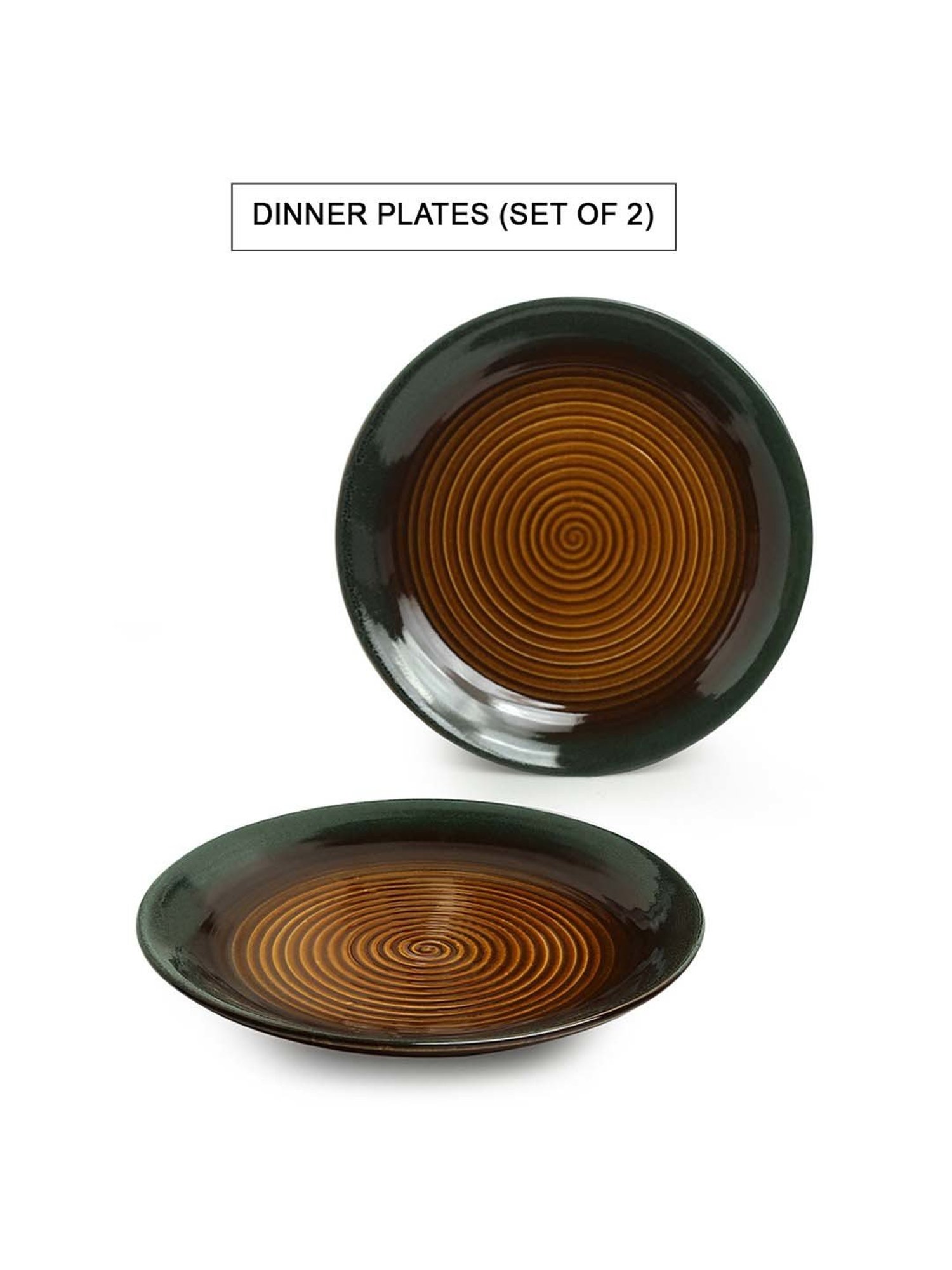 Pure Home and Living Transparent Glass Textured Dinner Plates