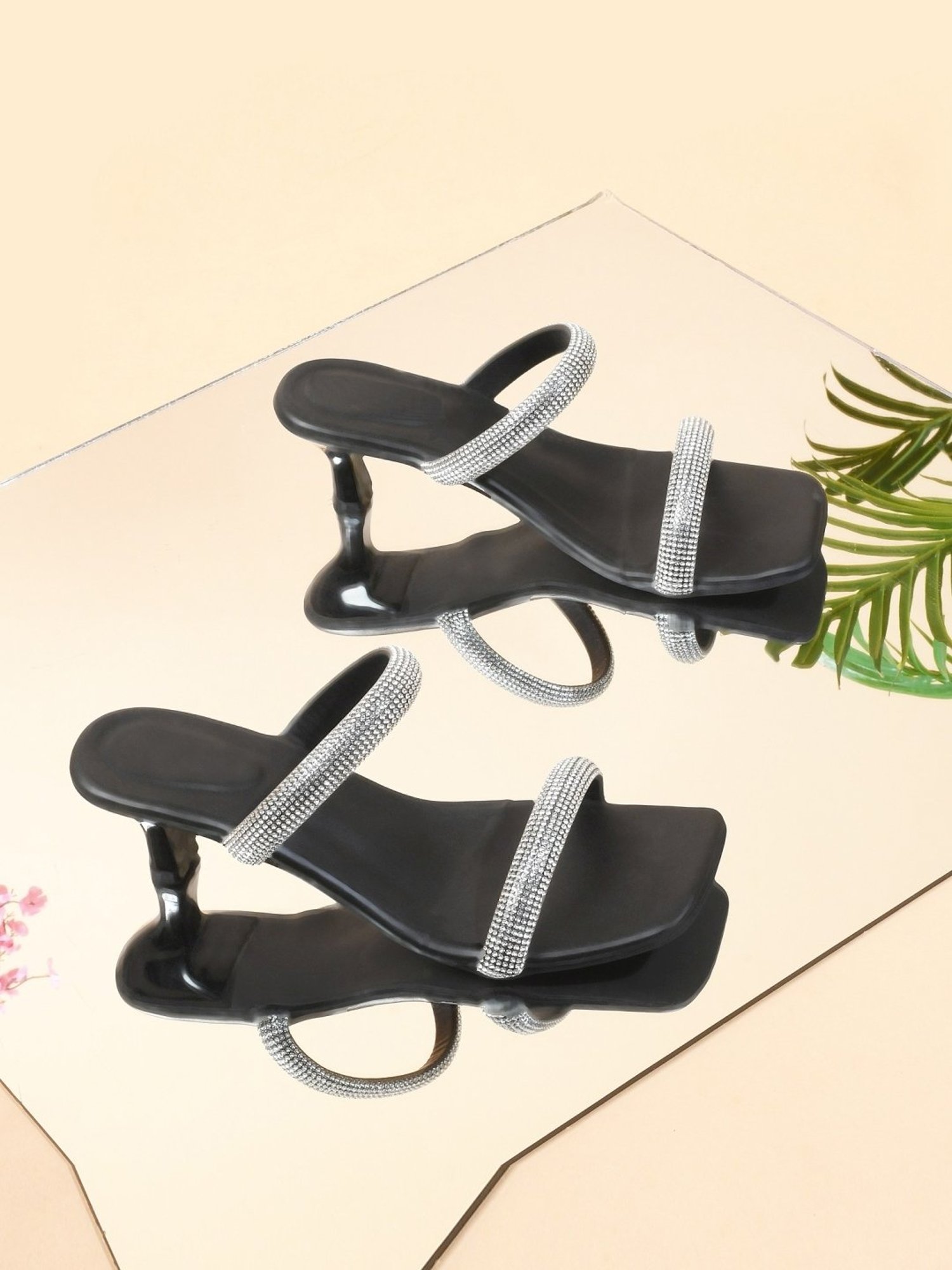 The White Pole Women's Black Casual Stilettos